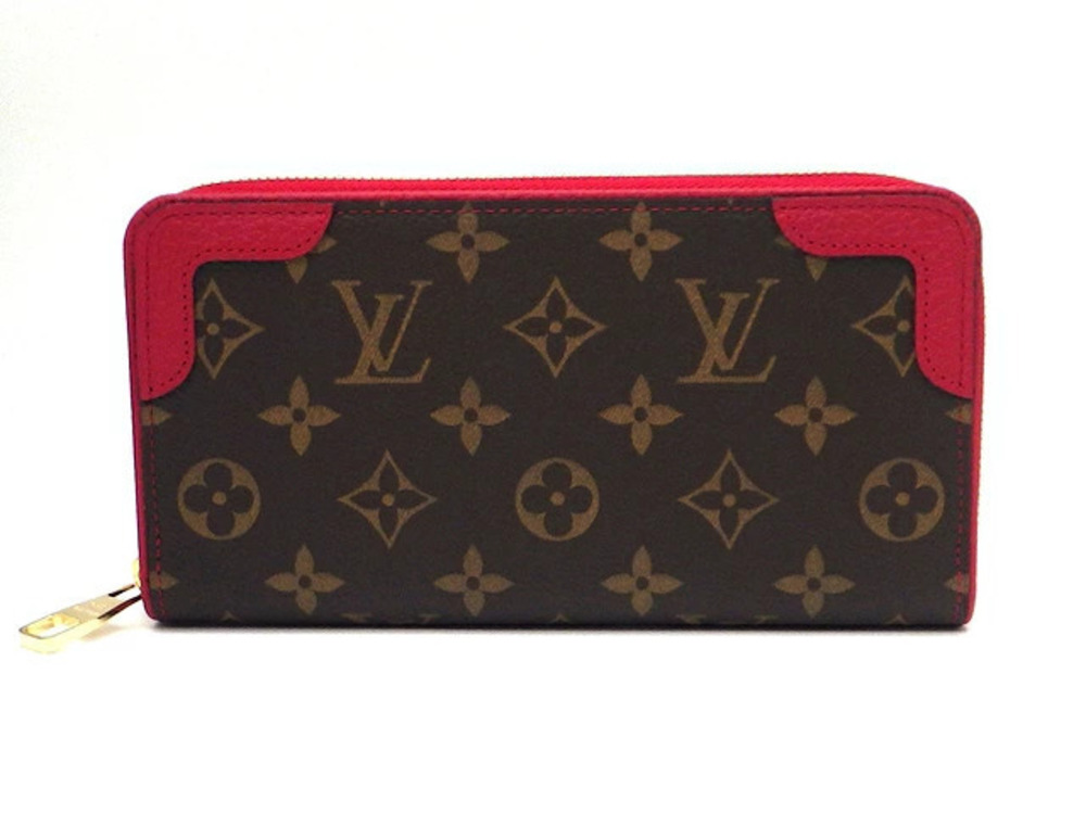 LOUIS VUITTON Wallet Accessories Long Monogram Retiro Zippy Cerise Red